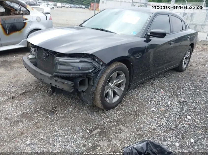 2017 Dodge Charger Sxt Rwd VIN: 2C3CDXHG2HH533538 Lot: 45560131