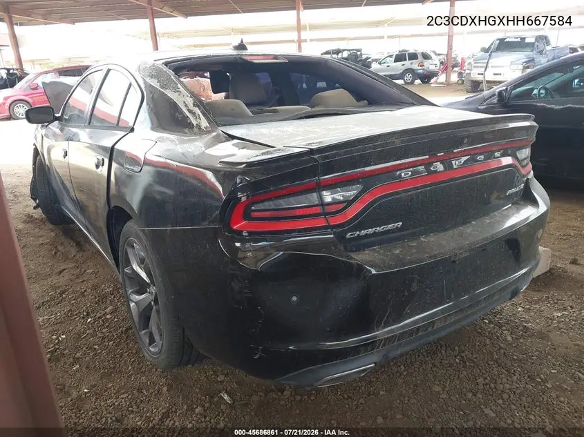 2017 Dodge Charger Sxt Rwd VIN: 2C3CDXHGXHH667584 Lot: 45686861