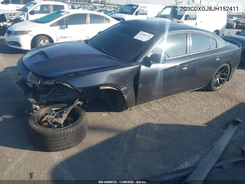 2C3CDXGJ8JH152411 2018 Dodge Charger R/T Scat Pack Rwd