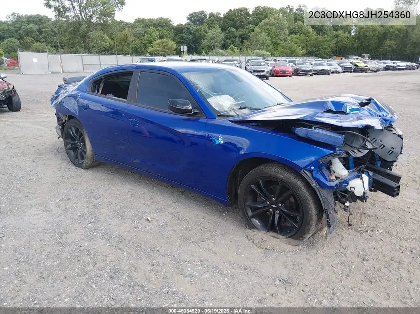2018 Dodge Charger Sxt Plus Rwd VIN: 2C3CDXHG8JH254360 Lot: 45384929