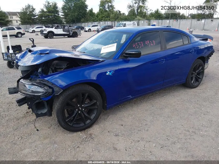 2018 Dodge Charger Sxt Plus Rwd VIN: 2C3CDXHG8JH254360 Lot: 45384929