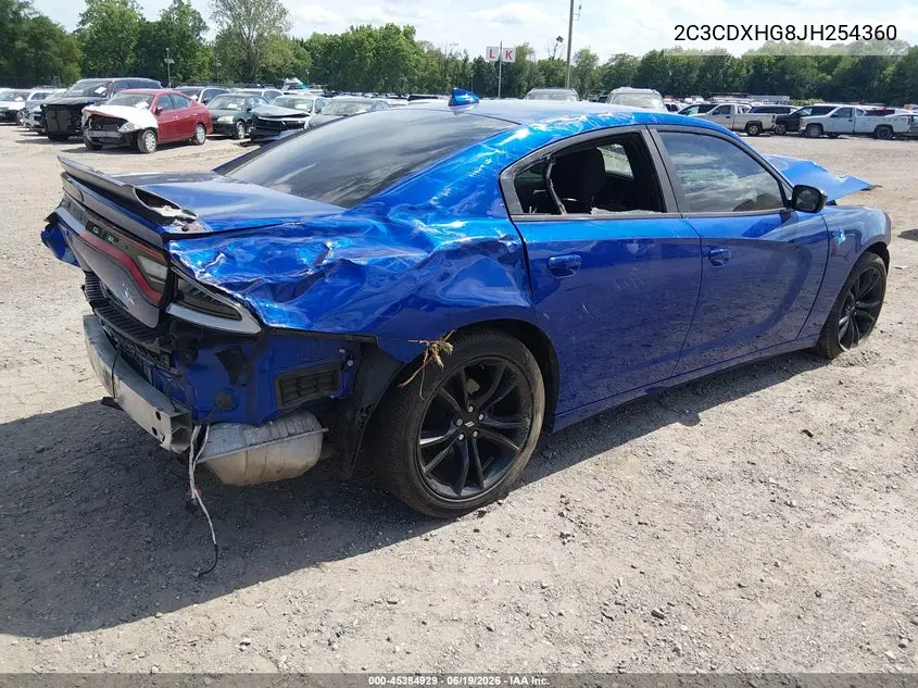 2018 Dodge Charger Sxt Plus Rwd VIN: 2C3CDXHG8JH254360 Lot: 45384929