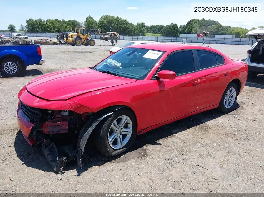 2018 Dodge Charger Sxt Rwd VIN: 2C3CDXBG8JH180348 Lot: 45391828