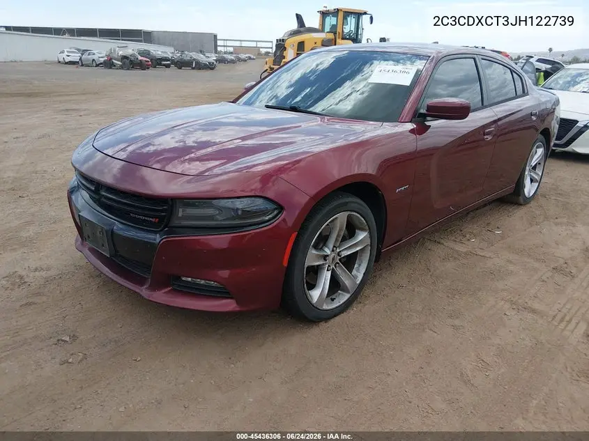 2018 Dodge Charger R/T Rwd VIN: 2C3CDXCT3JH122739 Lot: 45436306