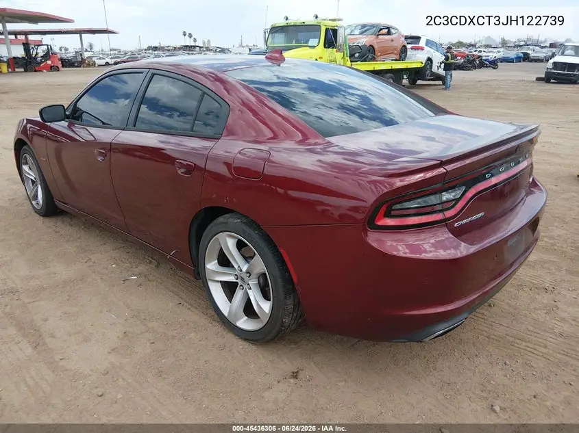 2018 Dodge Charger R/T Rwd VIN: 2C3CDXCT3JH122739 Lot: 45436306