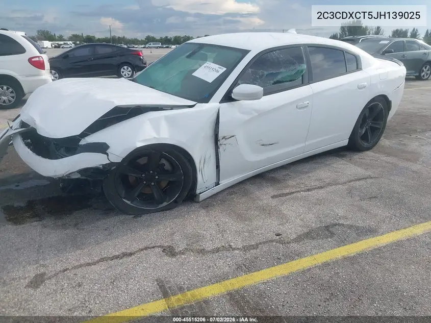 2018 Dodge Charger R/T Rwd VIN: 2C3CDXCT5JH139025 Lot: 45515206