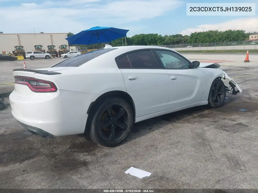 2018 Dodge Charger R/T Rwd VIN: 2C3CDXCT5JH139025 Lot: 45515206