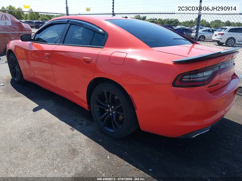 2018 Dodge Charger Sxt Rwd VIN: 2C3CDXBG6JH290914 Lot: 45559273