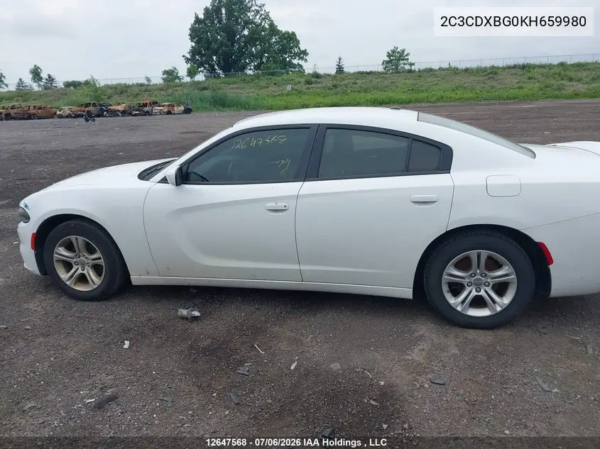 2019 Dodge Charger VIN: 2C3CDXBG0KH659980 Lot: 12647568