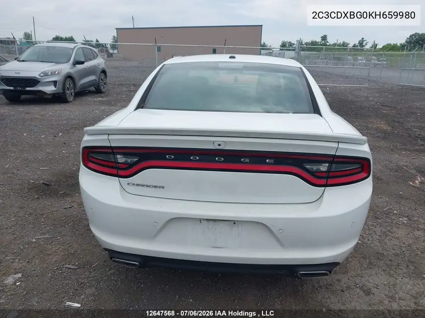 2019 Dodge Charger VIN: 2C3CDXBG0KH659980 Lot: 12647568