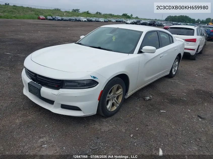 2019 Dodge Charger VIN: 2C3CDXBG0KH659980 Lot: 12647568