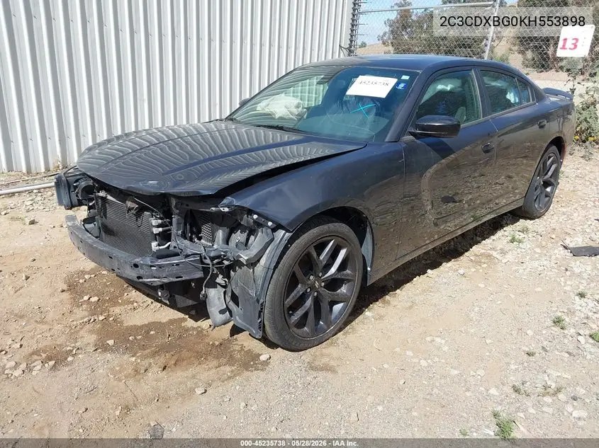 2C3CDXBG0KH553898 2019 Dodge Charger Sxt Rwd