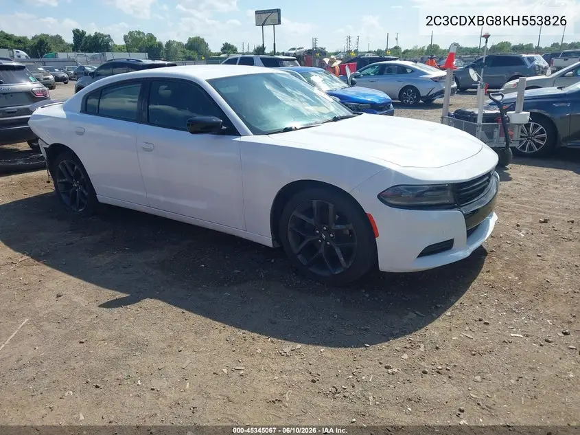 2019 Dodge Charger Sxt Rwd VIN: 2C3CDXBG8KH553826 Lot: 45345067