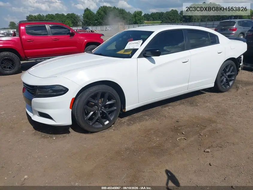 2019 Dodge Charger Sxt Rwd VIN: 2C3CDXBG8KH553826 Lot: 45345067