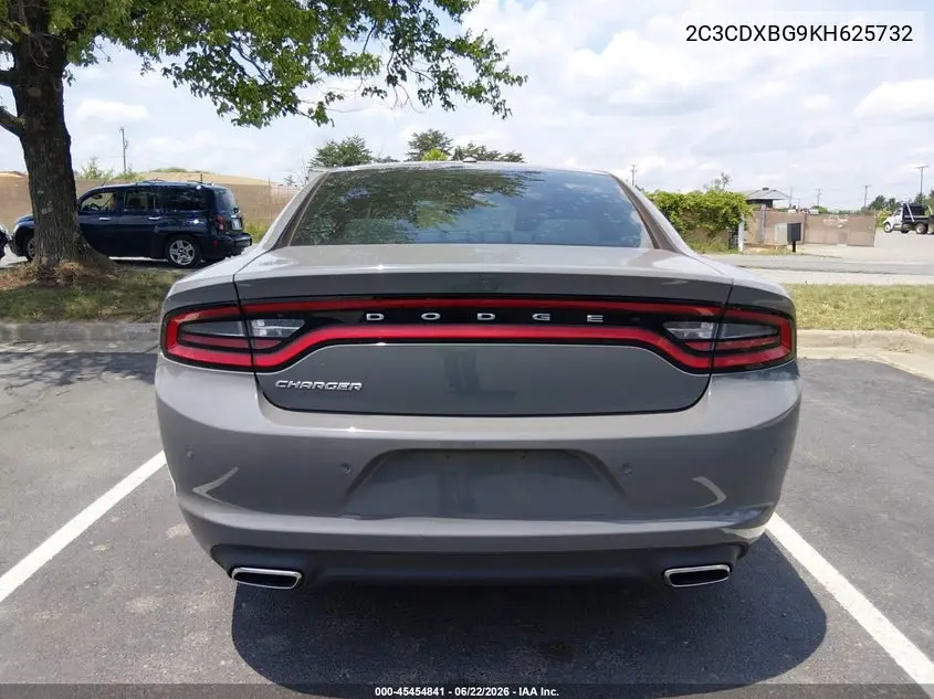 2019 Dodge Charger Sxt Rwd VIN: 2C3CDXBG9KH625732 Lot: 45454841