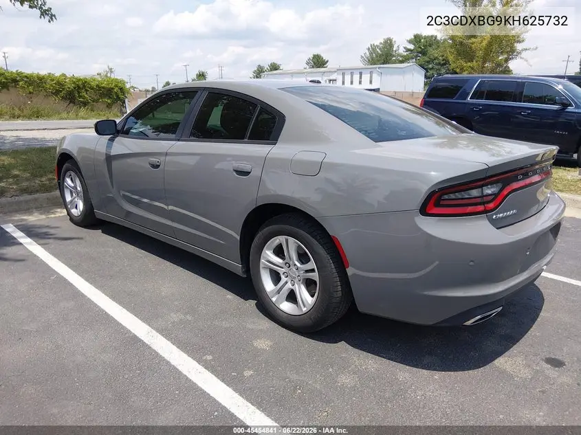 2019 Dodge Charger Sxt Rwd VIN: 2C3CDXBG9KH625732 Lot: 45454841
