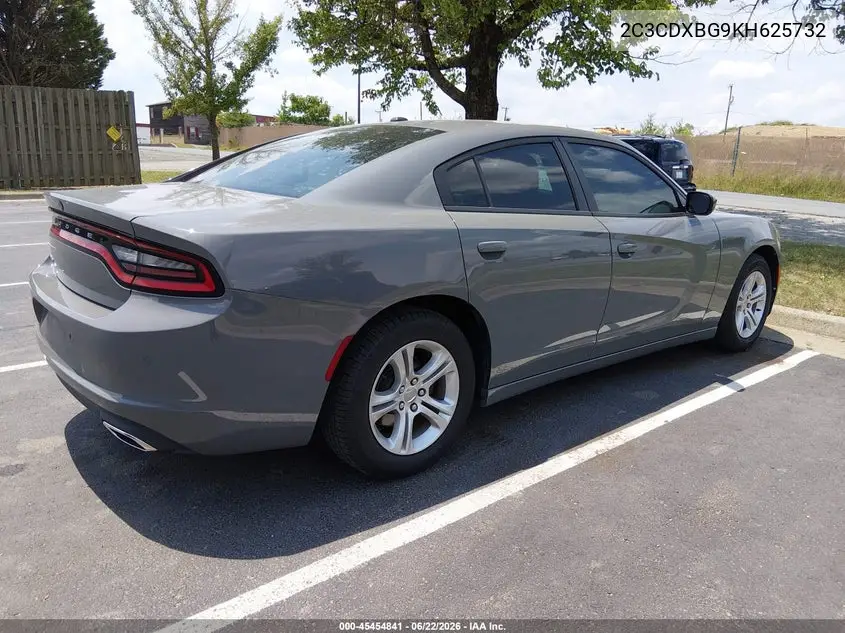 2019 Dodge Charger Sxt Rwd VIN: 2C3CDXBG9KH625732 Lot: 45454841
