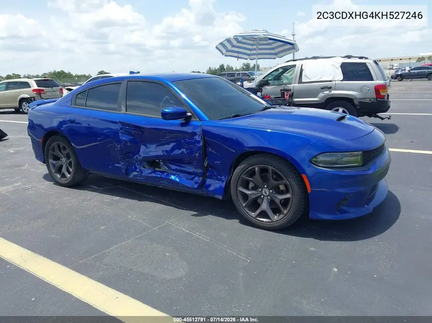 2019 Dodge Charger Gt Rwd VIN: 2C3CDXHG4KH527246 Lot: 45512791