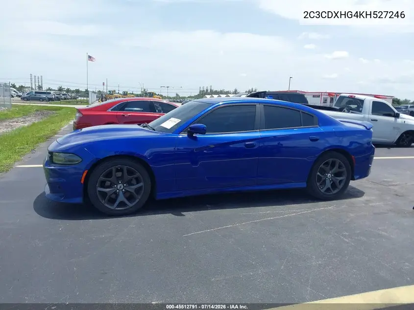 2019 Dodge Charger Gt Rwd VIN: 2C3CDXHG4KH527246 Lot: 45512791