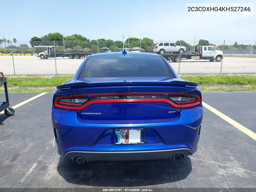 2019 Dodge Charger Gt Rwd VIN: 2C3CDXHG4KH527246 Lot: 45512791