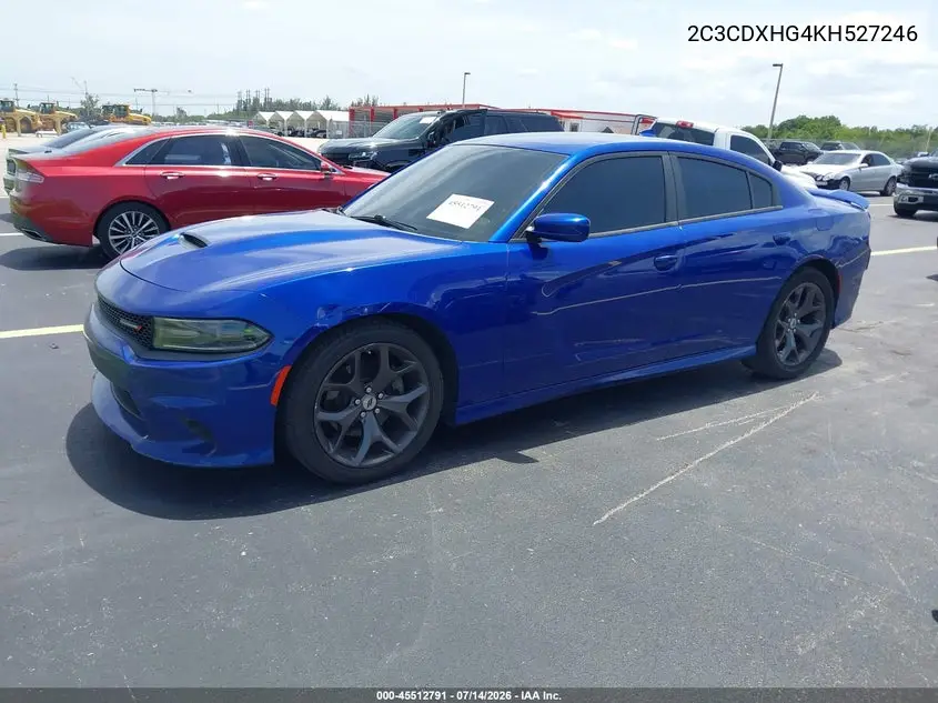 2019 Dodge Charger Gt Rwd VIN: 2C3CDXHG4KH527246 Lot: 45512791