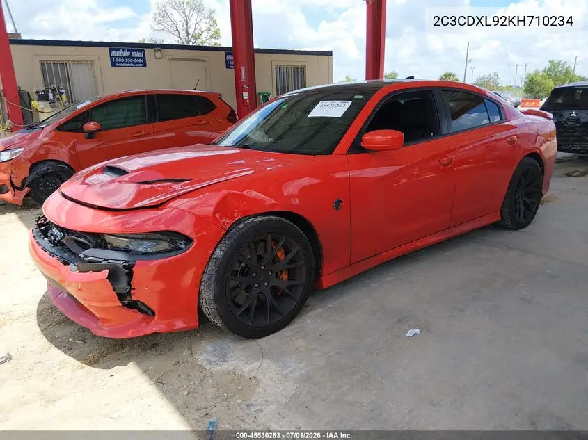 2019 Dodge Charger Srt Hellcat Rwd VIN: 2C3CDXL92KH710234 Lot: 45530263