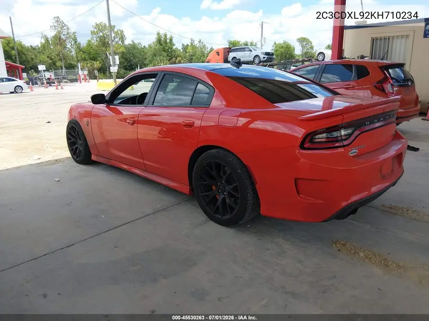 2019 Dodge Charger Srt Hellcat Rwd VIN: 2C3CDXL92KH710234 Lot: 45530263
