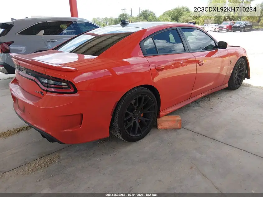 2019 Dodge Charger Srt Hellcat Rwd VIN: 2C3CDXL92KH710234 Lot: 45530263