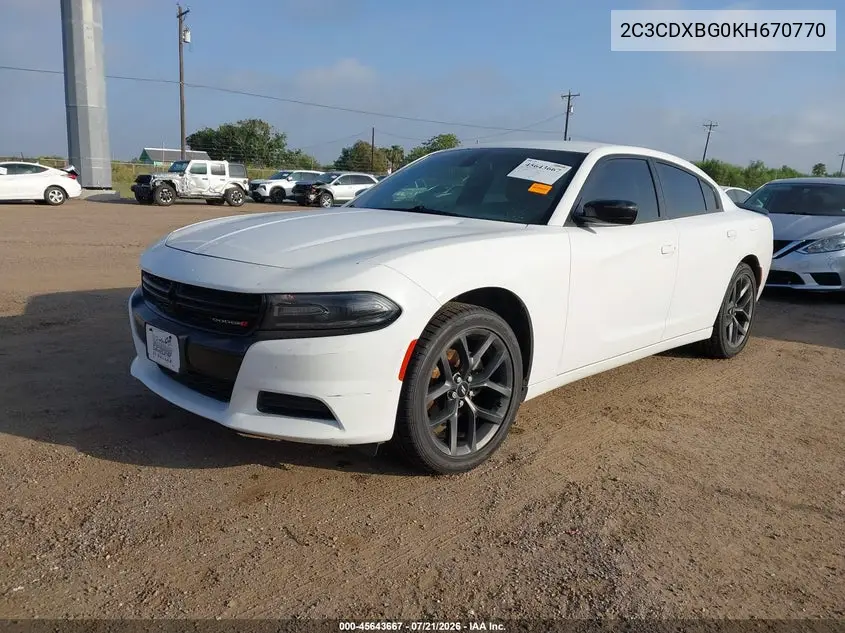 2019 Dodge Charger Sxt Rwd VIN: 2C3CDXBG0KH670770 Lot: 45643667