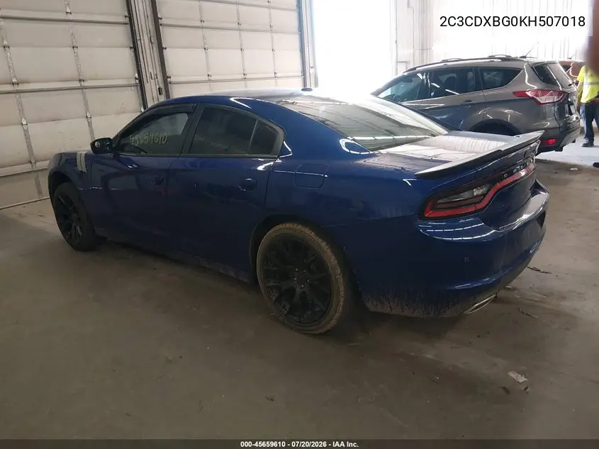2019 Dodge Charger Sxt Rwd VIN: 2C3CDXBG0KH507018 Lot: 45659610