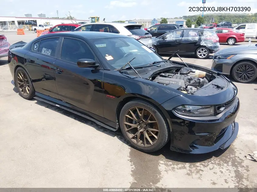2019 Dodge Charger Scat Pack Rwd VIN: 2C3CDXGJ8KH703390 Lot: 45668450