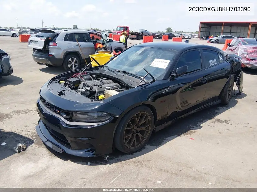 2019 Dodge Charger Scat Pack Rwd VIN: 2C3CDXGJ8KH703390 Lot: 45668450
