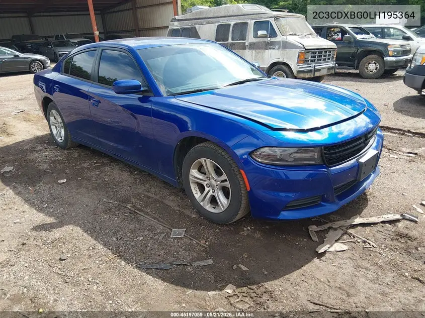 2020 Dodge Charger Sxt Rwd VIN: 2C3CDXBG0LH195364 Lot: 45197059
