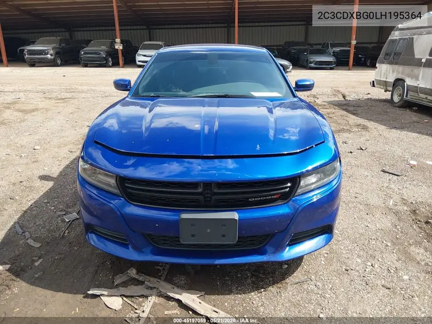 2020 Dodge Charger Sxt Rwd VIN: 2C3CDXBG0LH195364 Lot: 45197059