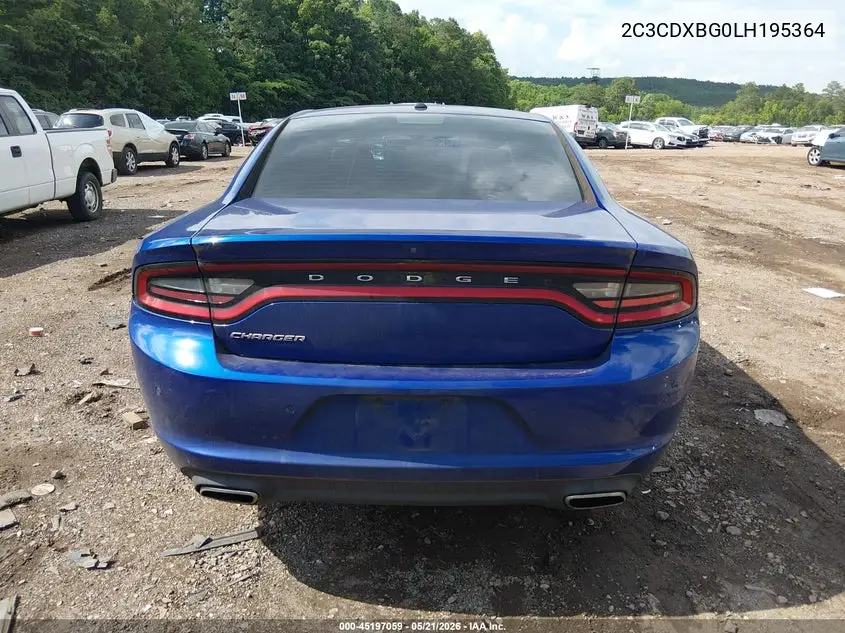 2020 Dodge Charger Sxt Rwd VIN: 2C3CDXBG0LH195364 Lot: 45197059