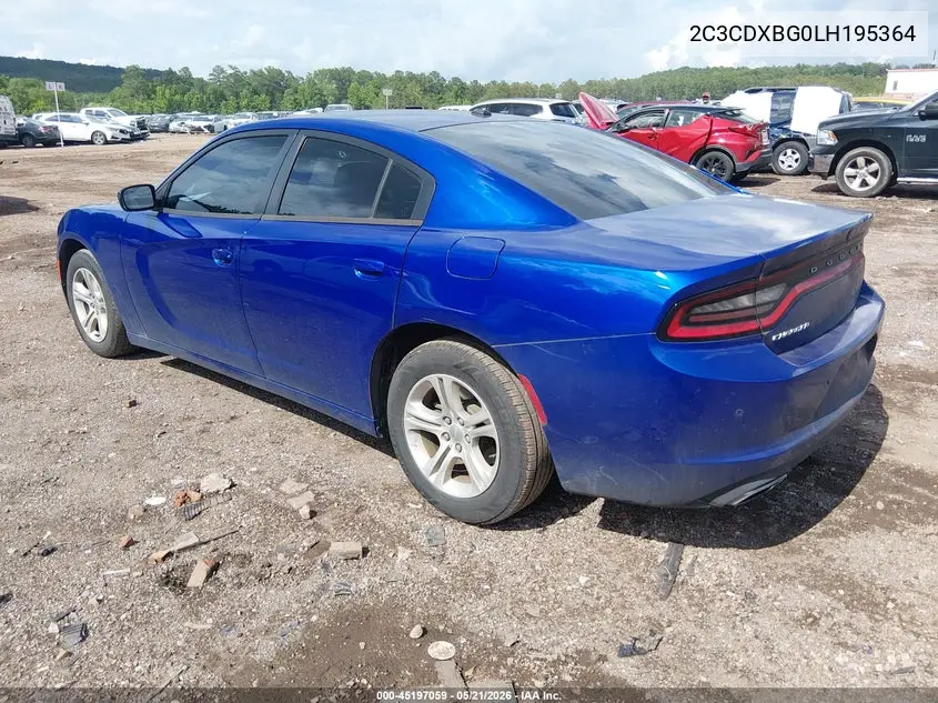 2020 Dodge Charger Sxt Rwd VIN: 2C3CDXBG0LH195364 Lot: 45197059