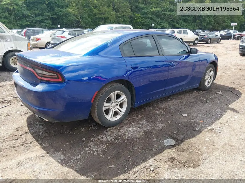 2020 Dodge Charger Sxt Rwd VIN: 2C3CDXBG0LH195364 Lot: 45197059