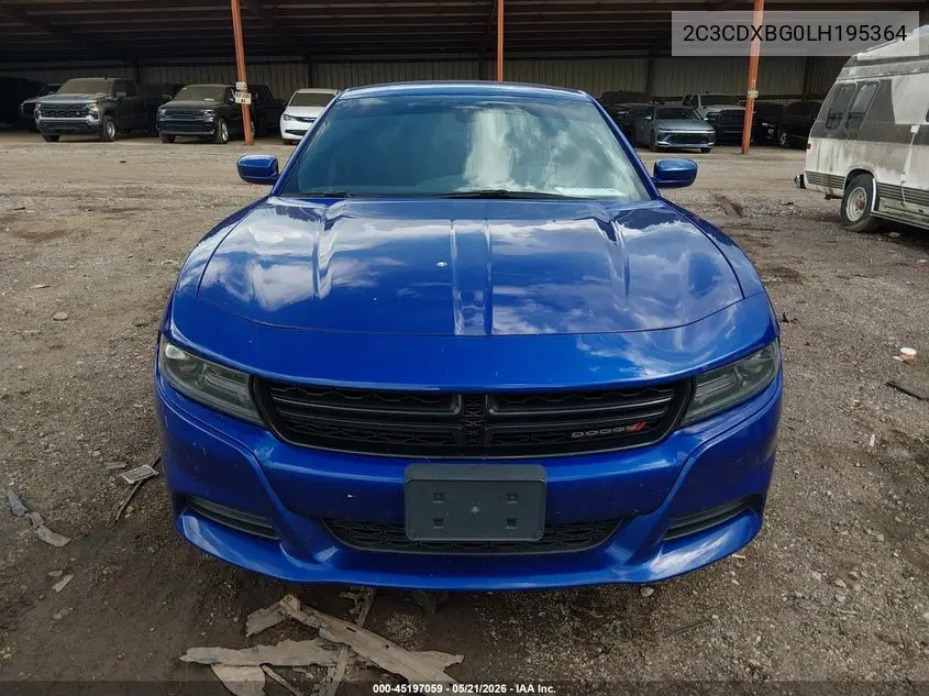 2020 Dodge Charger Sxt Rwd VIN: 2C3CDXBG0LH195364 Lot: 45197059