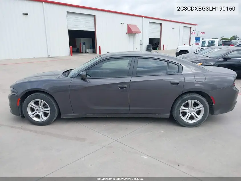 2020 Dodge Charger Sxt Rwd VIN: 2C3CDXBG3LH190160 Lot: 45231286