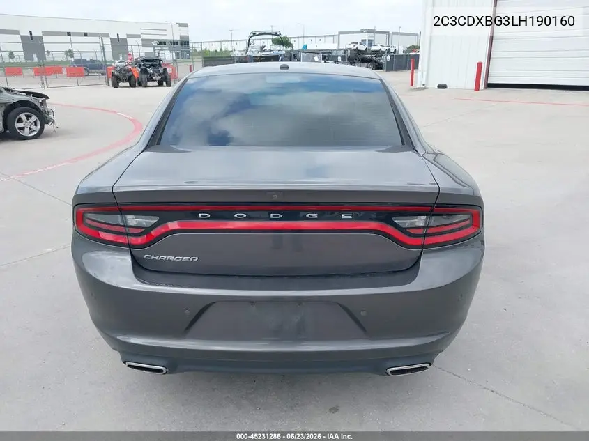2020 Dodge Charger Sxt Rwd VIN: 2C3CDXBG3LH190160 Lot: 45231286