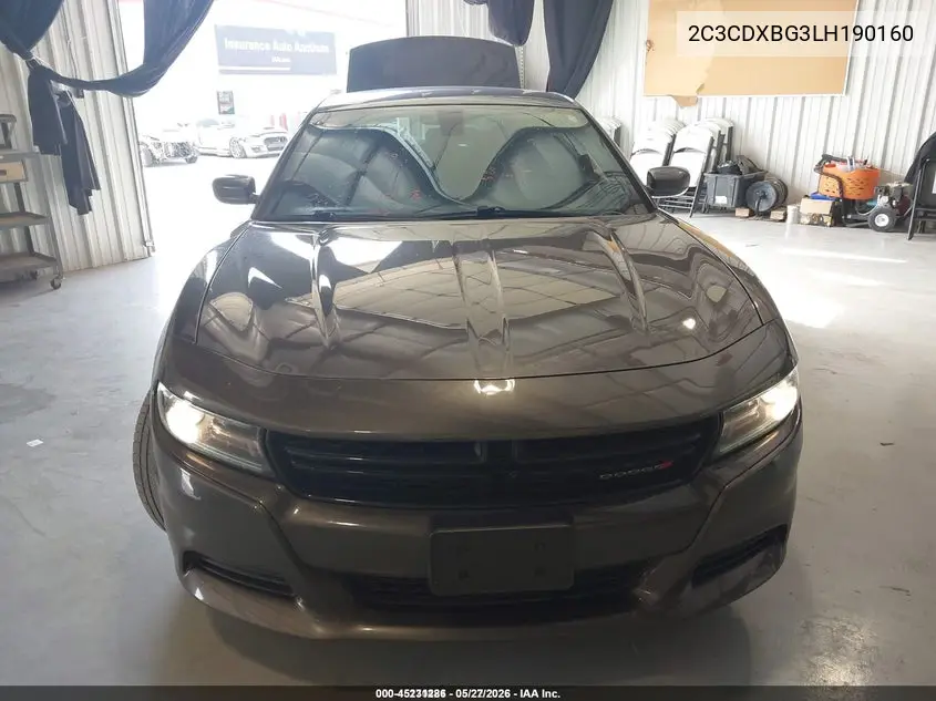 2020 Dodge Charger Sxt Rwd VIN: 2C3CDXBG3LH190160 Lot: 45231286