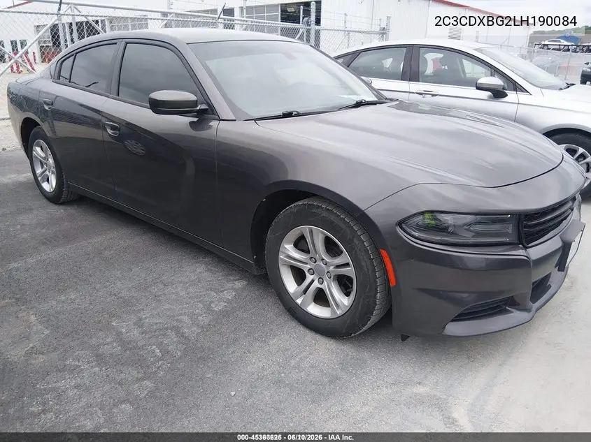 2020 Dodge Charger Sxt Rwd VIN: 2C3CDXBG2LH190084 Lot: 45363626