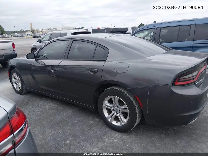 2020 Dodge Charger Sxt Rwd VIN: 2C3CDXBG2LH190084 Lot: 45363626