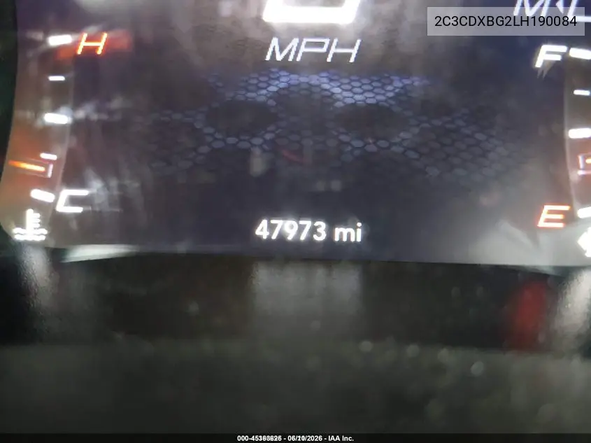 2020 Dodge Charger Sxt Rwd VIN: 2C3CDXBG2LH190084 Lot: 45363626