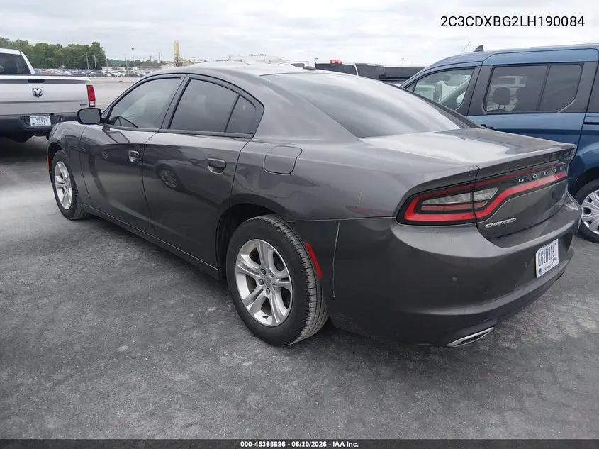 2020 Dodge Charger Sxt Rwd VIN: 2C3CDXBG2LH190084 Lot: 45363626