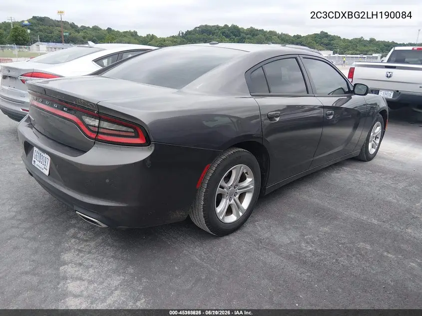 2020 Dodge Charger Sxt Rwd VIN: 2C3CDXBG2LH190084 Lot: 45363626