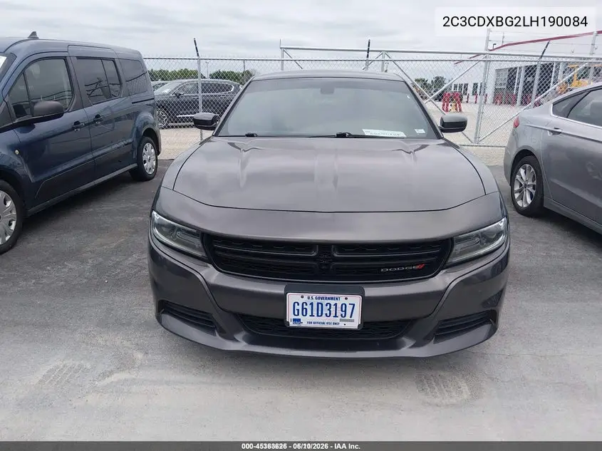 2020 Dodge Charger Sxt Rwd VIN: 2C3CDXBG2LH190084 Lot: 45363626