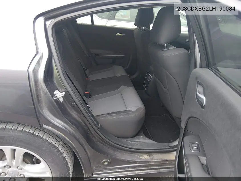 2020 Dodge Charger Sxt Rwd VIN: 2C3CDXBG2LH190084 Lot: 45363626