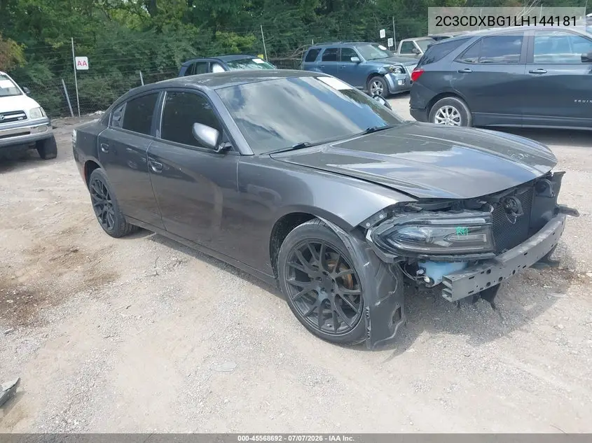 2020 Dodge Charger Sxt Rwd VIN: 2C3CDXBG1LH144181 Lot: 45568692
