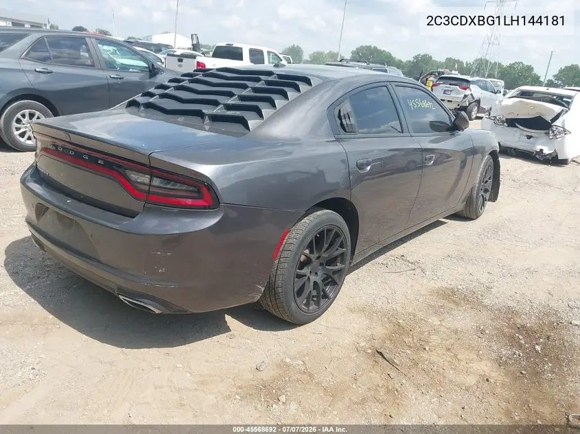 2020 Dodge Charger Sxt Rwd VIN: 2C3CDXBG1LH144181 Lot: 45568692